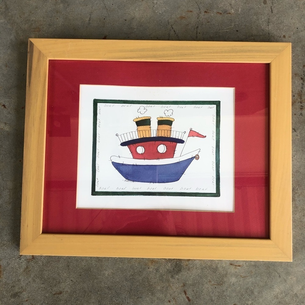 Carol Robinson Framed & Double Matted Boat Art Print